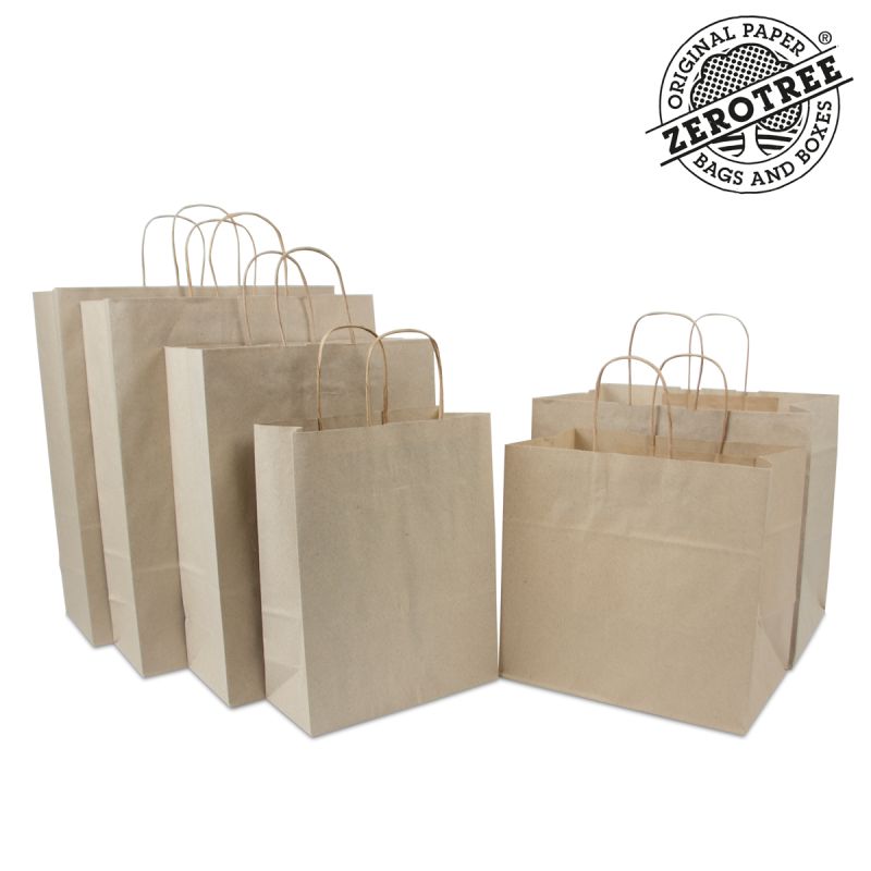 Twisted ZEROTREE® bags - Recycled grass paper
